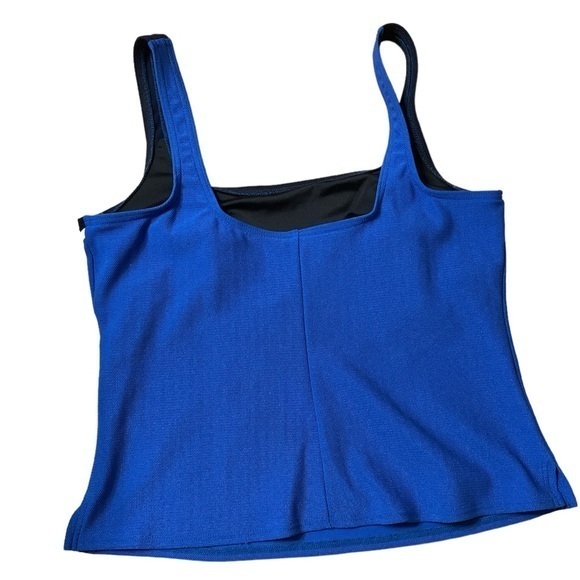 Lands’ End Women’s Blue Navy‎ Color block Tankini Swim Top Size 16 Made in USA - Picture 5 of 7